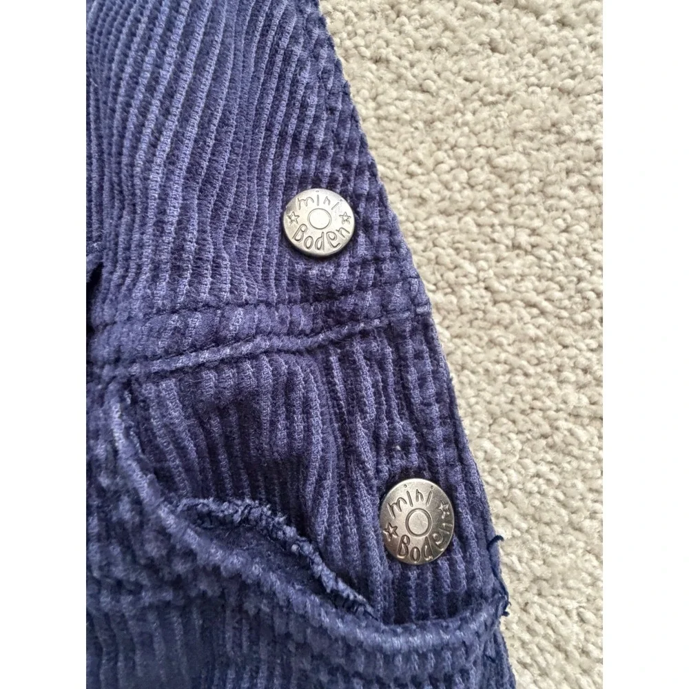 Baby Boden Kids Navy Blue Corduroy Overalls Striped Lining Dungarees 18/24 mo